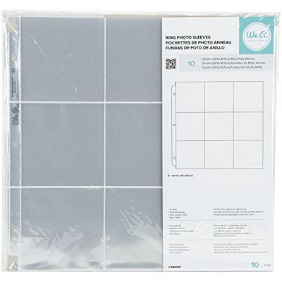 We R Memory Keepers 12 X 12 inch (9-4 X 4 inch pockets) 3-Ring Album Photo Sleeve Protectors, 10 Pk