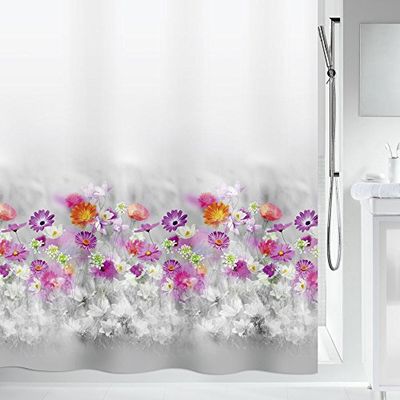 Spirella Abella Polyester duschdraperi 180 x 200 cm grå/rosa