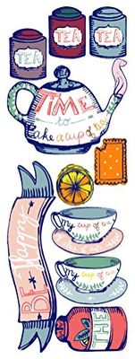PLAGE 152540 Sticker mural - Tea for two, 1 planche, 24 x 68 cm