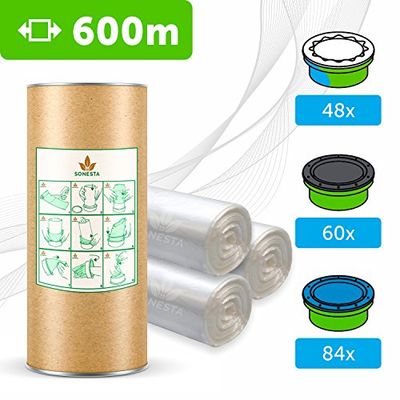 Eco navulfolie voor luiertwister, luieremmer, compatibel met Tommee Tippee TEC, Simplee, Twist & Click, compatibel met navulcassettes, met geurbarrière, eenvoudig te bedienen, 600 m