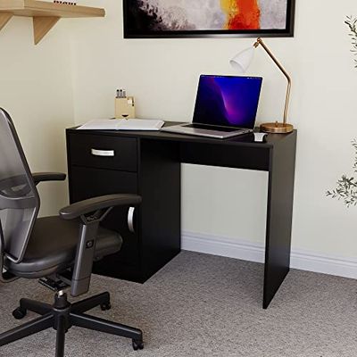 Vida Designs 3331088 Computertafels, MDF en spaanplaat, zwart, standaard