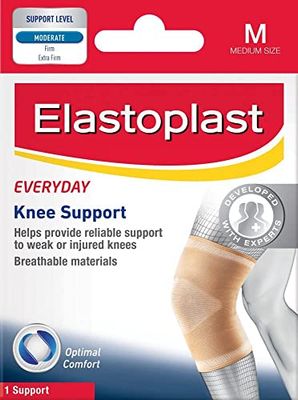 Elastoplast Everyday Adjustable Knee Support (1 x Knee Brace), Support Level: Medium, Knee Brace Support for Daily Activities, Everyday Knee Support Brace, Breathable Stretch Reusable Material, Unisex, Tan