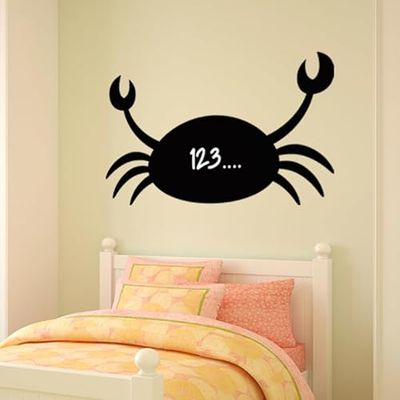 Ambiance Sticker Lavagna in ardesia - Adesivi da parete adesivi cancellabili - Silhouette Granchio - H75 x L135 cm