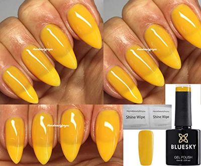 Bluesky CS46 UV/Gel Kanariefågel Ganska Motsats Nagellack 10 ml, Gul Kanariefågel Ganska Motsats