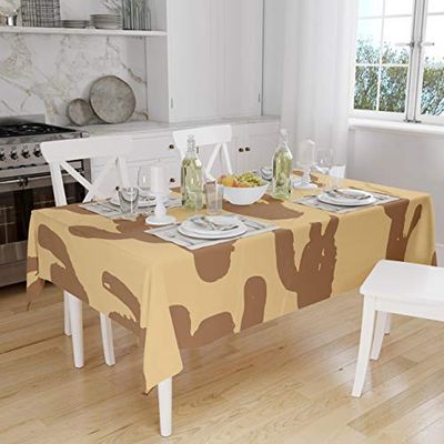 Bonamaison Kitchen Decoration, Tablecloth, Brown Tones, 140 x 160 Cm - Designed and Manufactured in Turkey