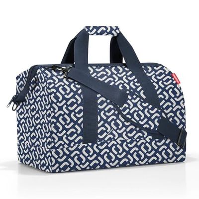 reisenthel Allrounder L - Un Sac Type Sacoche Docteur avec Grande Ouverture à arceaux, Ouverture avec Fermeture zippée, 6 Compartiments intérieurs, 2 poignées, en Signature Navy - 30L