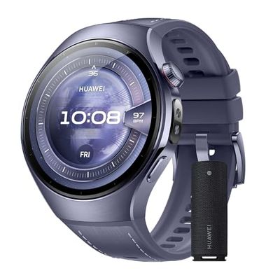 HUAWEI Watch 5, 46mm Smartwatch, + Sound Joy 2 Negro, Multi-Sensor Revolucionario X-Tap, SpO2 con la Yema del Dedo, Health Glance, ECG, HRV, eSIM, Android & iOS