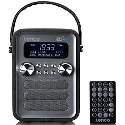 LENCO PDR-051BKSI - Radio portátil Dab+ FM con Bluetooth® y Entrada AUX, batería Recargable - Negra