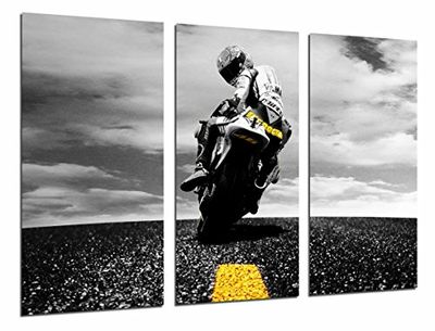 Cuadros Camara Póster moderno fotográfico mota de estrada, motorista, amarelo, 97 x 62 cm, Ref. PST26671