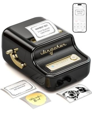 NIIMBOT Etichettatrice con 1 rotolo di nastro libero B21S Vintage 50mm larghezza stampante termica (nero)