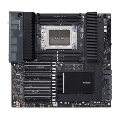 ASUS Pro WS WRX80E-SAGE SE WiFi ATX Workstation (AMD WRX80 Ryzen Threadripper Pro, 2 LAN 10G, Siete PCIe 4.0 x16, Tres M.2 PCIe 4.0, ASMB9-iKVM, Dos U.2, 16) Voerstand