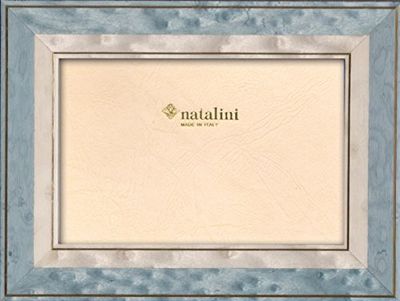 Natalini Marquesi fotoram tillverkad i Italien, tulpanträ, ljusblå, 4" x 6"