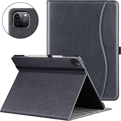 ZtotopCase Funda para iPad Pro 12.9 2020, Funda de Cuero Premium con función Atril y Apagado automático para iPad Pro 2020 de 12.9 Pulgadas, 4ª generación, Color Gris