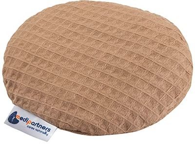 Medi Partners Coussin chauffant en noyaux de cerises pour bébé 180 g rond 15 cm 100% coton naturel chaleur + thérapie par le froid (Brun)