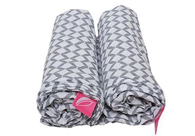 Motherhood Swaddle & Burp Blanket - Set di 2 panni in mussola di cotone 100 x 120 cm, 100% cotone naturale, Öko-Tex Standard 100, grigio con rombi