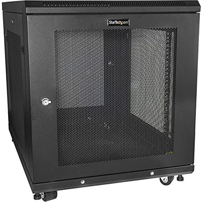 StarTech.com Armoire Rack Serveur 12U à 4 Montants, Armoire Rack 19" pour Équipement IT/Réseau, avec Rails de Montage Ajustables
