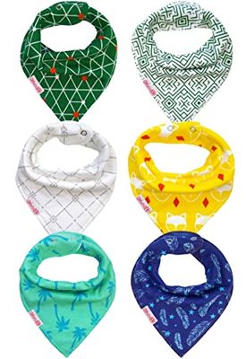 KliederZ Bandana lab pointu bavoir garçon | lot de 6 bavoirs bébé
