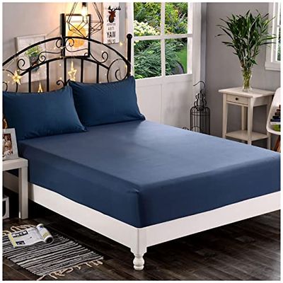 Elegant Comfort Drap-Housse 1500 de qualité hôtelière de qualité supérieure, Microfibre Douce – Poche Profonde jusqu'à 40,6 cm, résistant aux Plis et à la décoloration, très Grand lit, Bleu Marine
