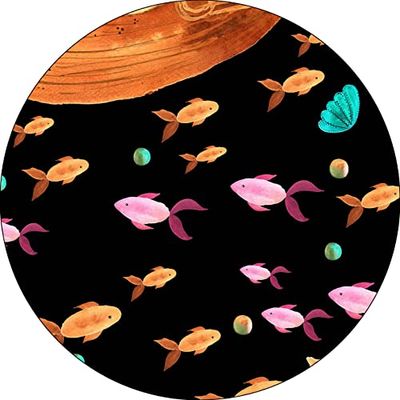 Bonateks, Ronde digitaal bedrukte muismat, antislip onderkant, voor kantoor en thuis, diameter: 22 cm