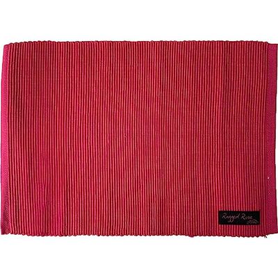 Ragged Rose Ribby Toalhas de mesa individuais de algodão canelado rosa, 27 x 37 cm