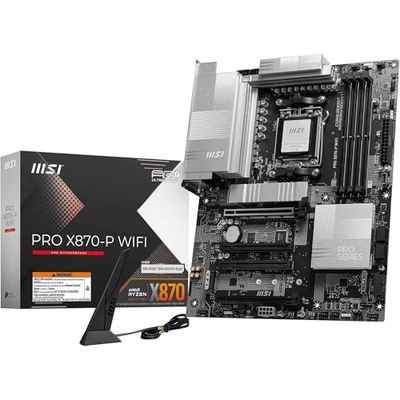 MSI Pro X870-P WiFi Carte mère, ATX - pour processeurs AMD Ryzen 9000/8000 / 7000, AM5-60A SPS VRM, DDR5 Memory Boost 8200+MT/s (OC), PCIe 5.0 x16 & 4.0 x16, M.2 Gen5, Wi-FI 7, 5G LAN