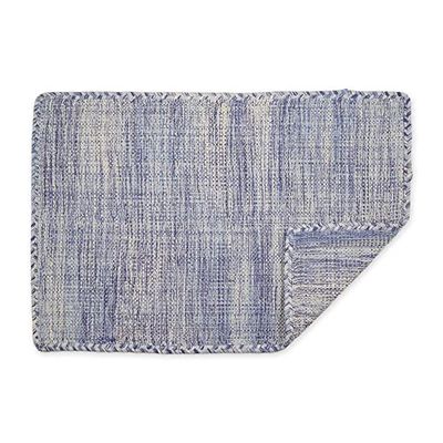 DII CAMZ10414 inomhus platt väv bomull handloomat garn färgat vävt vändbart område matta för sovrum, vardagsrum, kök 2" x 3' Variegated Blue