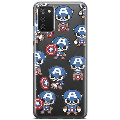 ERT GROUP mobiltelefonfodral för Samsung A02S originalt och officiellt licensierat Marvel mönster Captain America 029 optimalt anpassad till formen på mobiltelefonen, gedeeltelijk transparant