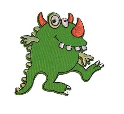 PatchWOW Dinosaur Cartoon Character (Buck) Iron on Sew on Embroidered Badge Applique Motif Patch from