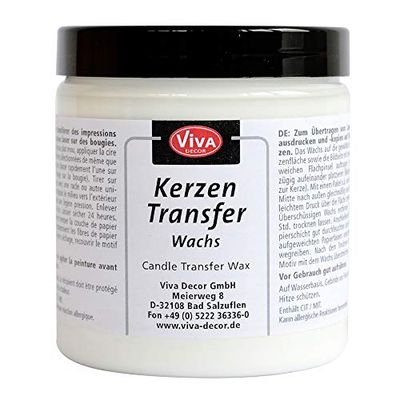 Viva Decor Candle Transfer Wax, Synthetic Material, White, 7 x 7 x 8 cm