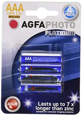 Piles LR3/AAA ALKALINE 1100mAH, LR03 / AAA - 1.5 v - confezione da 4, AGFAPHOTO