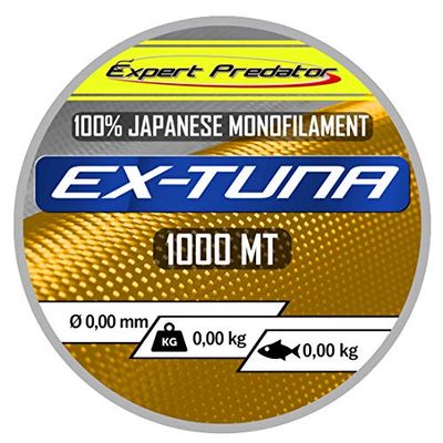Expert Predator 69032 Fil Nylon Mixte, Azzuro/Trasparente, 1000 m
