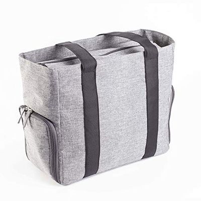Dr. Brown's Breast Pump Carryall Storage Diaper and Tote Bag - Heather Gray and Black