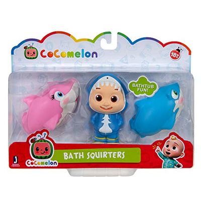 Bandai - Cocomelon: Figuras de Baño Cocomelon (2 Tiburones & JJ) (WT80126)