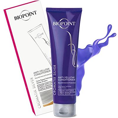 Biopoint Cromatix Silver Anti-Yellow Balm for White, Grey and Blonde Hair, Brightening and Neutralising Hair, Provides Shine and Moisture, 150 ml