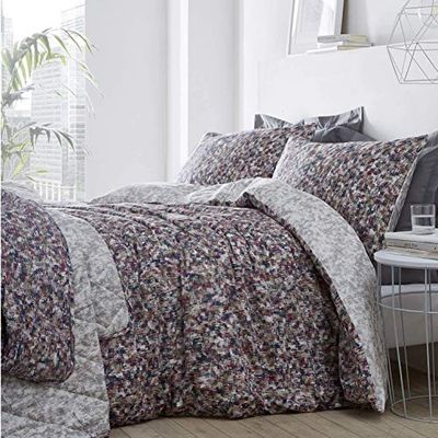 Muse - Set di Biancheria da Letto con Copripiumino e Federa, in Percalle di Cotone, Multicolore