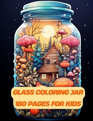Glass coloring jar 180 pages for kids