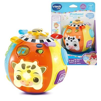 VTech - Diverbola bebé Animales y Formas, Pelota interactiva, Estimula Coordinación Ojo-Mano, Promueve la motricidad, Exploración sensorial, Regalo bebés +6 Meses, Versión ESP