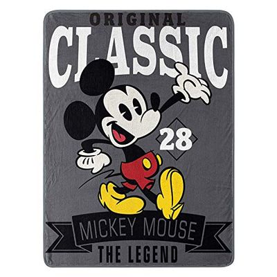 Disney Mickey Mouse A Classic Micro Raschel Manta, poliéster, multicolor/sortido, 46" x 60"