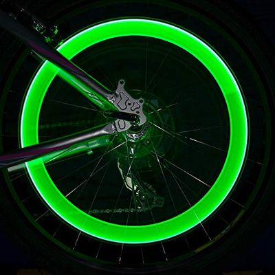 Schildkröt Funsports Luz LED Verde para Válvula de Bicicleta de Wheel Bee, en Aluminio de Alta Calidad, 950031