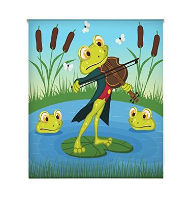 Blindecor Digitaal rolgordijn voor kinderen, kikker, 130 x 180 cm (W-I-20294)