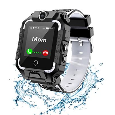 LiveGo Reloj Inteligente para Niños con Rastreador GPS, Videollamada y Llamadas telefónicas 4G con Giro de 360 Grados, Reloj GPS para Niños de 4 a 12 Años, Cumpleaños (T10 Negro)
