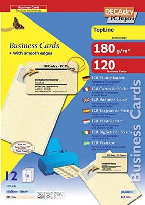 Cartes de visite decadry a bords lisses parchemin coin rond