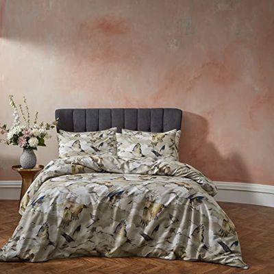 Edinburgh Weavers EW Flyway Duvet Cover Set, Natural, Super King