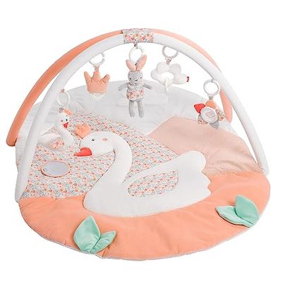 Fehn 062144 3-D-Activity-Decke Schwanensee | Spielbogen mit 5 abnehmbaren Spielzeugen für Babys Spiel & Spaß von Geburt an | Maße: 80x105cm, Het Zwanenmeer