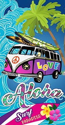 Miracle Home St.Ioannidis&Son Toalha microfibra Aloha praia 15073, 100% poliéster, multicolor, 95 x 175 cm