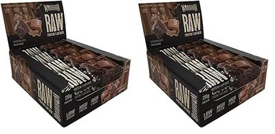 Warrior Raw Protein Flapjacks – 12 Bars x 75g Each – Packed with 20g of Protein – Low Sugar, High in Fibre (Choc Brownie) (Pack of 2)