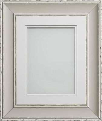 Frame Company Brooke Moonstone Grey Photo Frame, Double White Mount, 16x12 for 14x10 inch, fitted with perspex