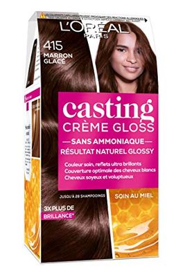 L'Oréal Paris Casting Crema Gloss Colorazione Tono su Tono per Capelli - Senza Ammoniaca - Marrone Ghiacciato (415), 1 Unità