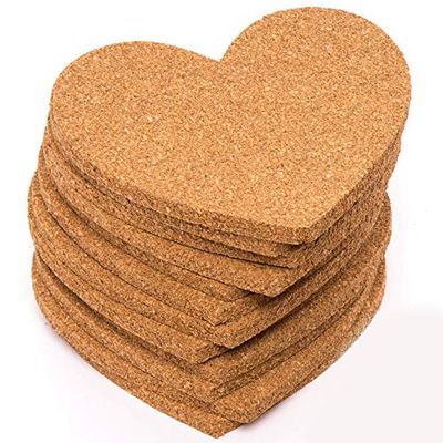 Baker Ross Sous-verres cœur en liège (lot de 30) - Parfaits pour confectionner un cadeau de fête des mères ou de Saint-Valentin en classe