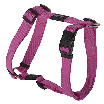 Rogz Fanbelt hondenharnas, reflecterend, roze